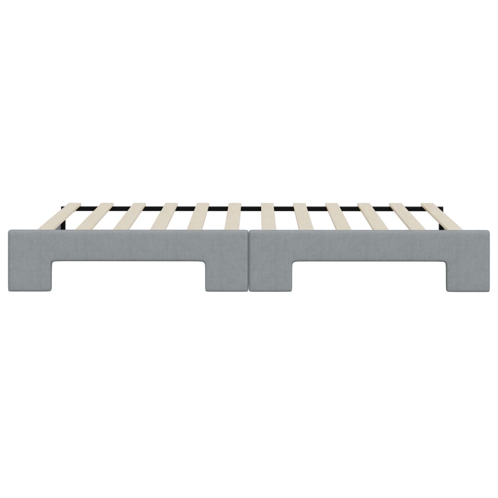 daybed med udtræk 100x200 cm stof lysegrå