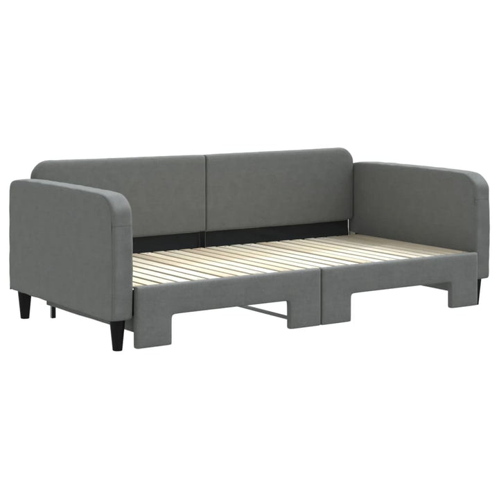 daybed med udtræk 100x200 cm stof mørkegrå