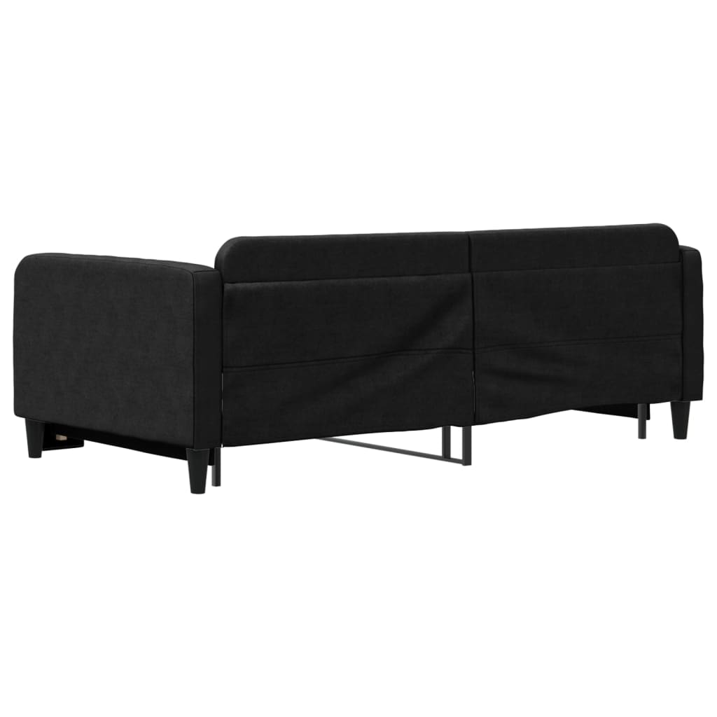 daybed med udtræk 100x200 cm stof sort