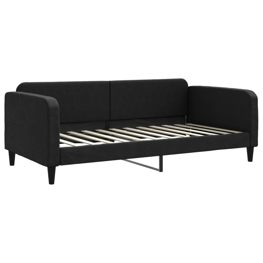 daybed med udtræk 100x200 cm stof sort