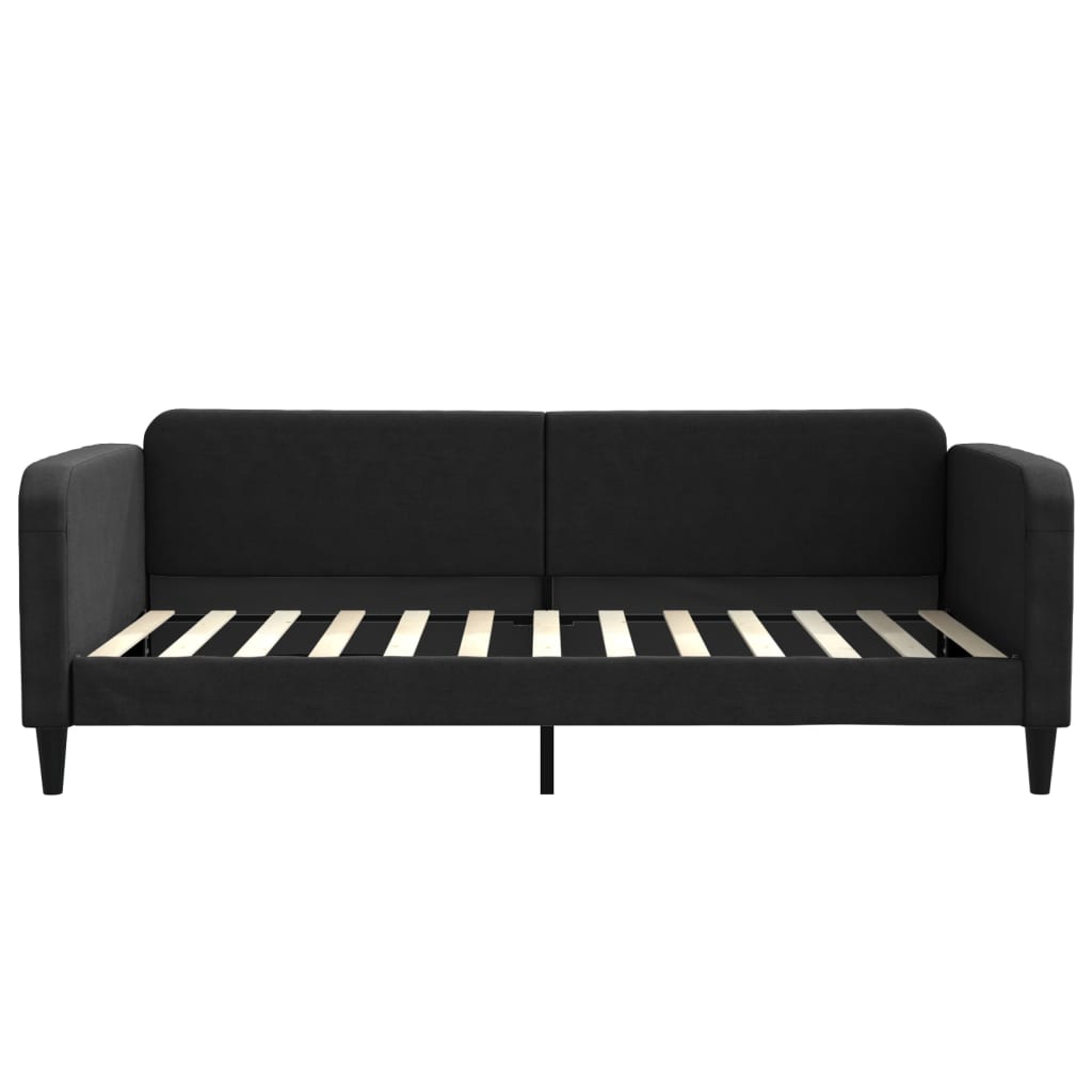 daybed med udtræk 100x200 cm stof sort