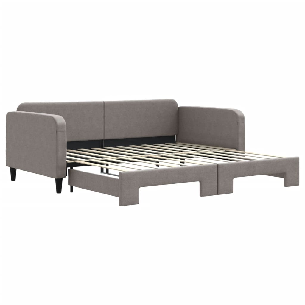 daybed med udtræk 100x200 cm stof gråbrun
