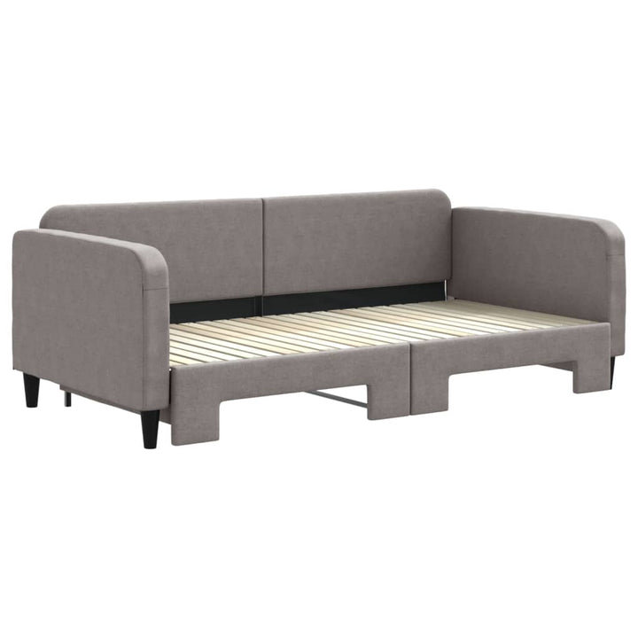daybed med udtræk 100x200 cm stof gråbrun