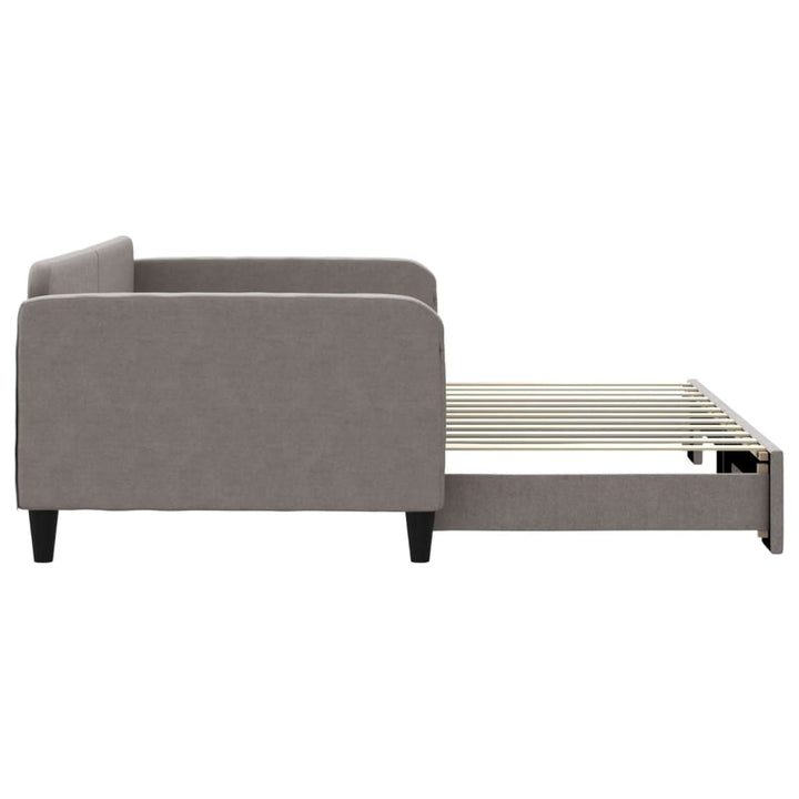 daybed med udtræk 100x200 cm stof gråbrun