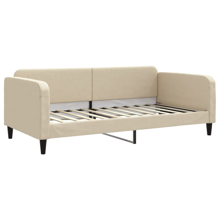 daybed med udtræk 100x200 cm stof cremefarvet