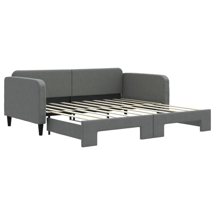 daybed med udtræk 90x190 cm stof mørkegrå