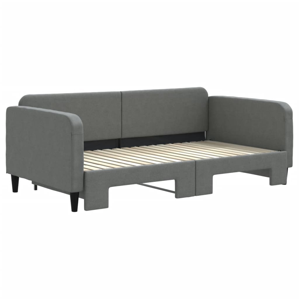 daybed med udtræk 90x190 cm stof mørkegrå