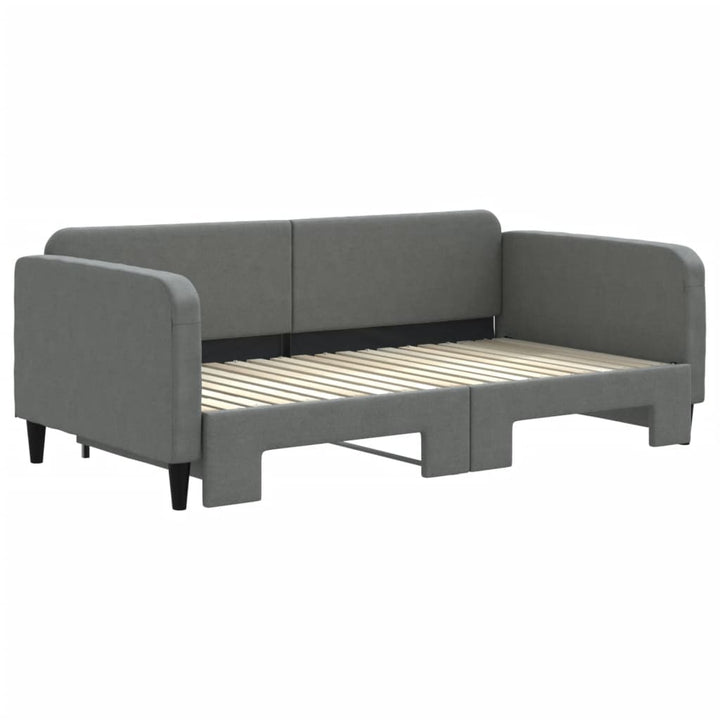 daybed med udtræk 90x190 cm stof mørkegrå