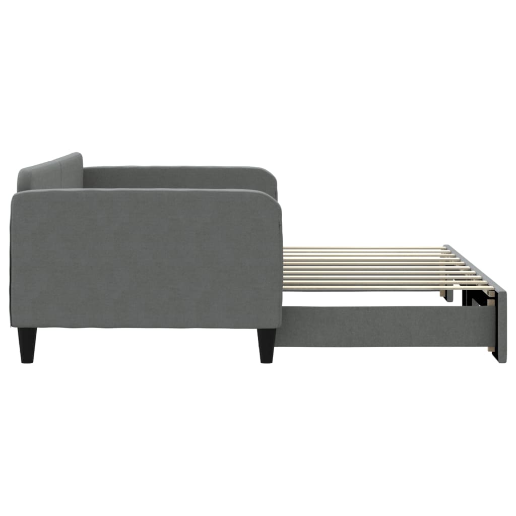 daybed med udtræk 90x190 cm stof mørkegrå