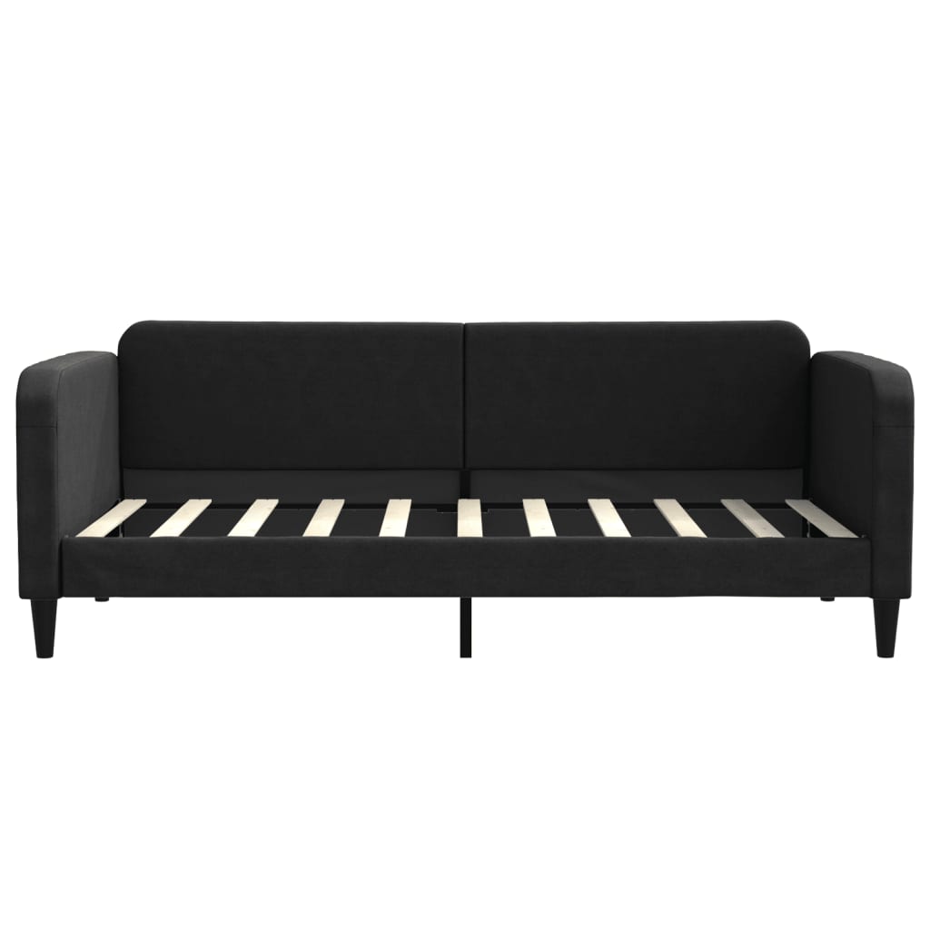 daybed med udtræk 90x190 cm stof sort
