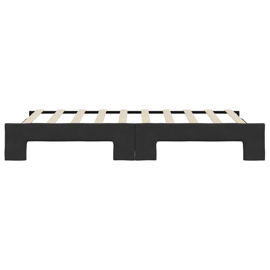 daybed med udtræk 90x190 cm stof sort
