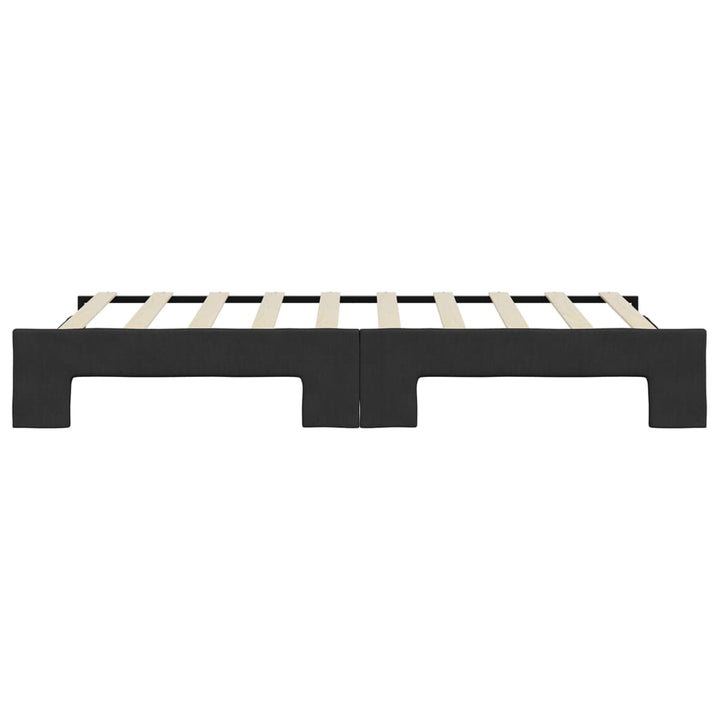 daybed med udtræk 90x190 cm stof sort