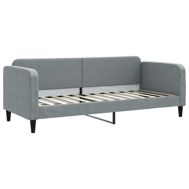 daybed med udtræk og madras 80x200 cm stof lysegrå