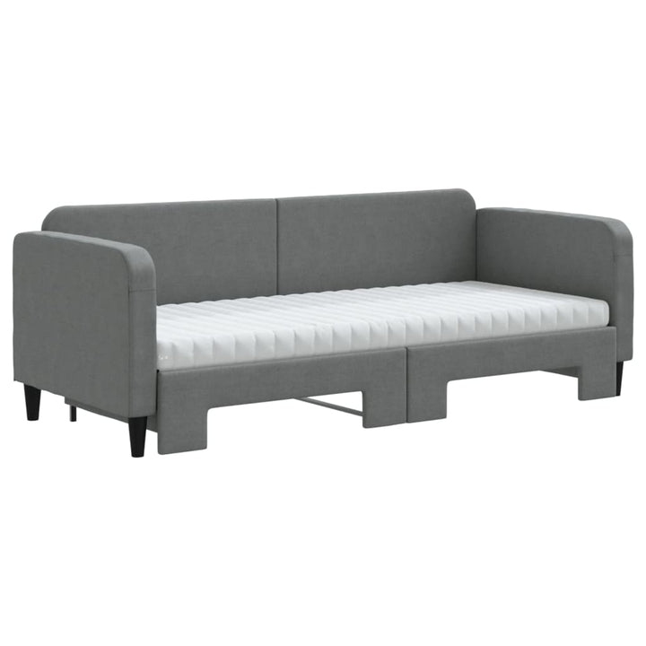 daybed med udtræk og madras 80x200 cm stof mørkegrå