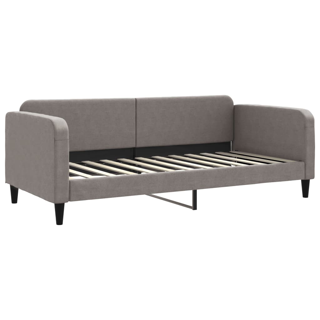 daybed med udtræk og madras 90x200 cm stof gråbrun