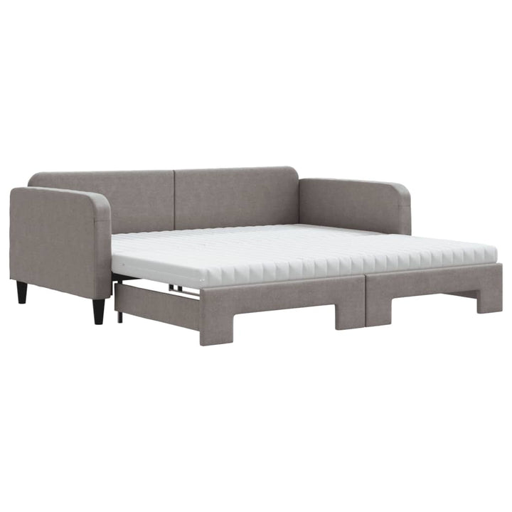 daybed med udtræk og madras 100x200 cm stof mørkegrå