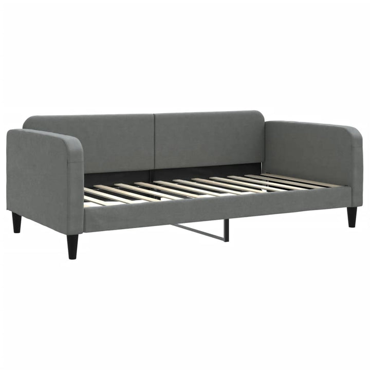 daybed med udtræk og madras 100x200 cm stof mørkegrå