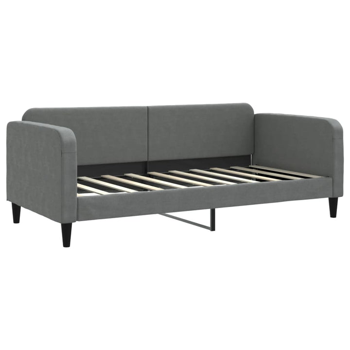 daybed med udtræk og madras 90x190 cm stof mørkegrå