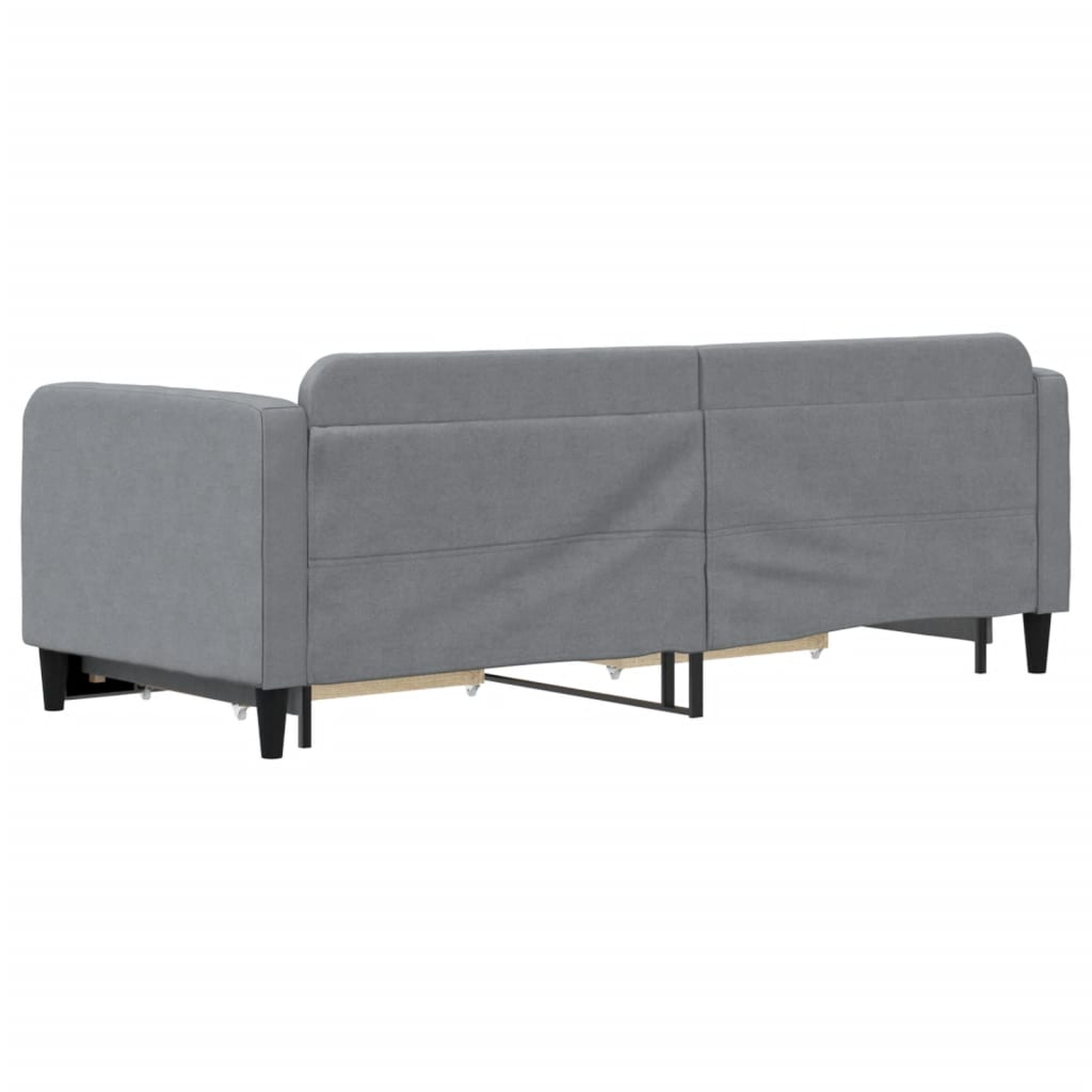 daybed med udtræk og skuffer 80x200 cm stof lysegrå