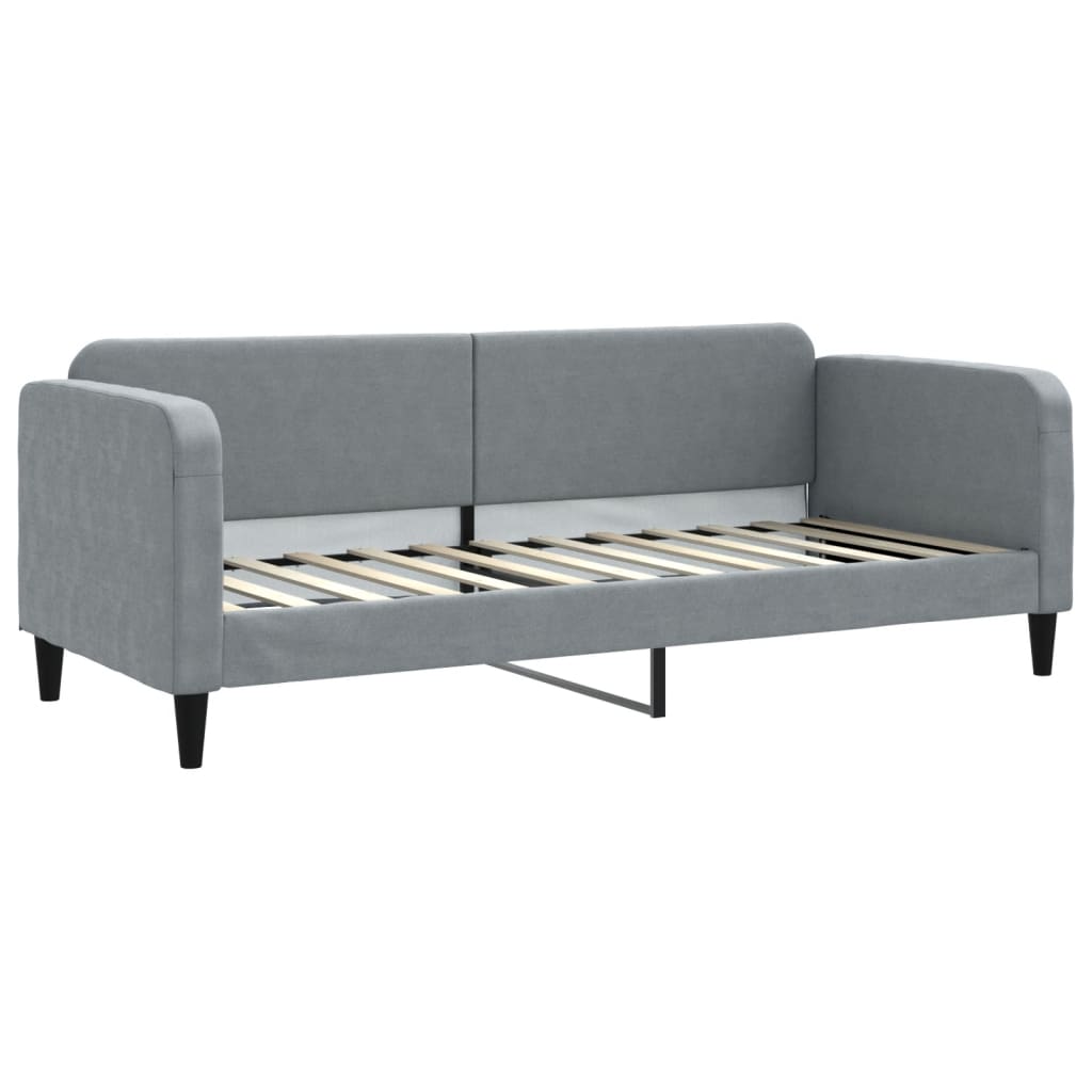 daybed med udtræk og skuffer 80x200 cm stof lysegrå