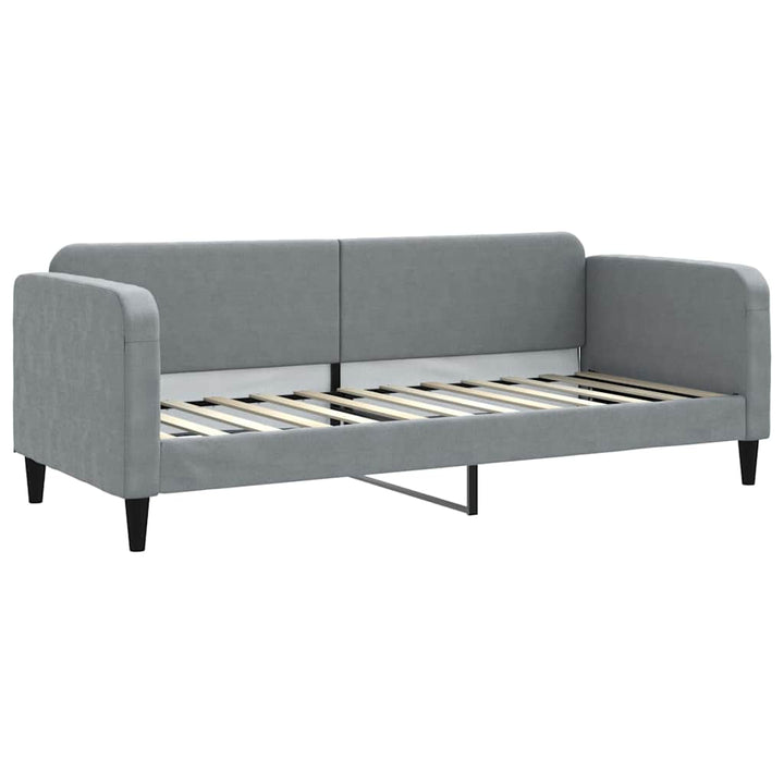 daybed med udtræk og skuffer 80x200 cm stof lysegrå