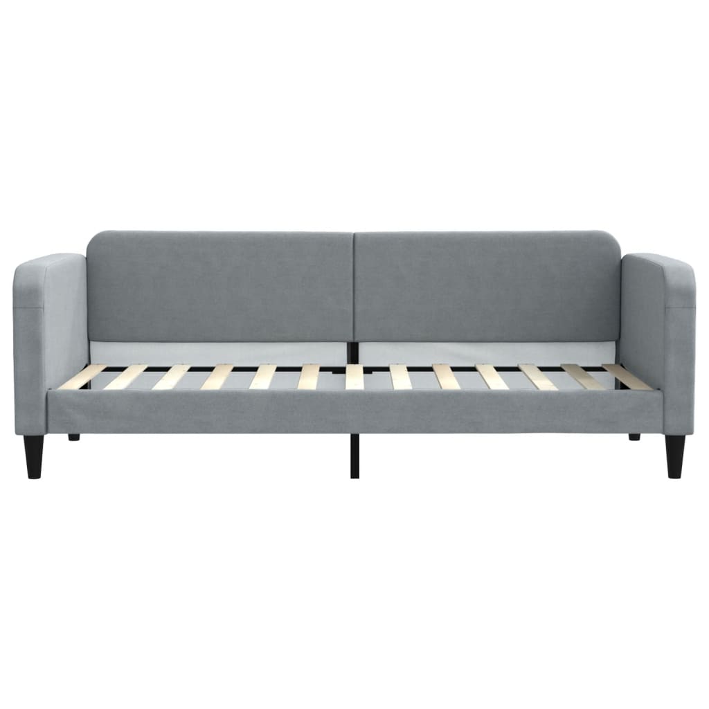 daybed med udtræk og skuffer 80x200 cm stof lysegrå