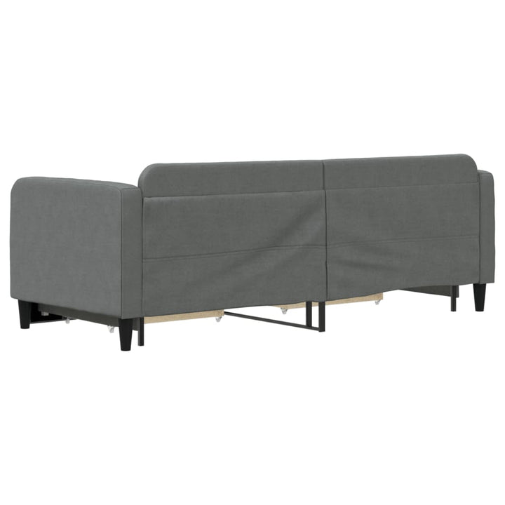 daybed med udtræk og skuffer 80x200 cm stof mørkegrå