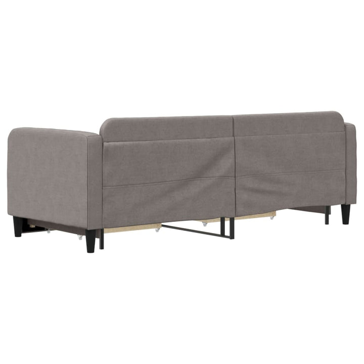 daybed med udtræk og skuffer 80x200 cm stof gråbrun