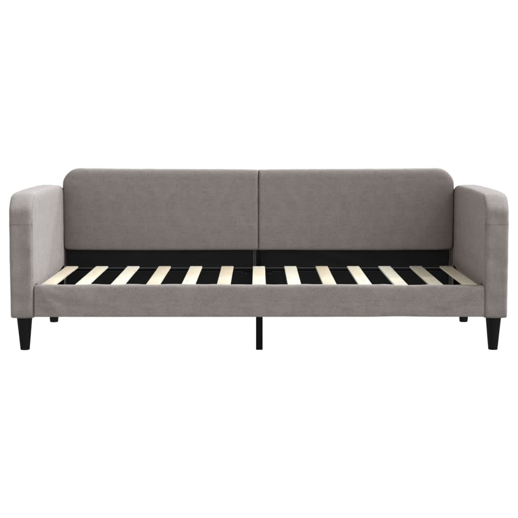 daybed med udtræk og skuffer 80x200 cm stof gråbrun