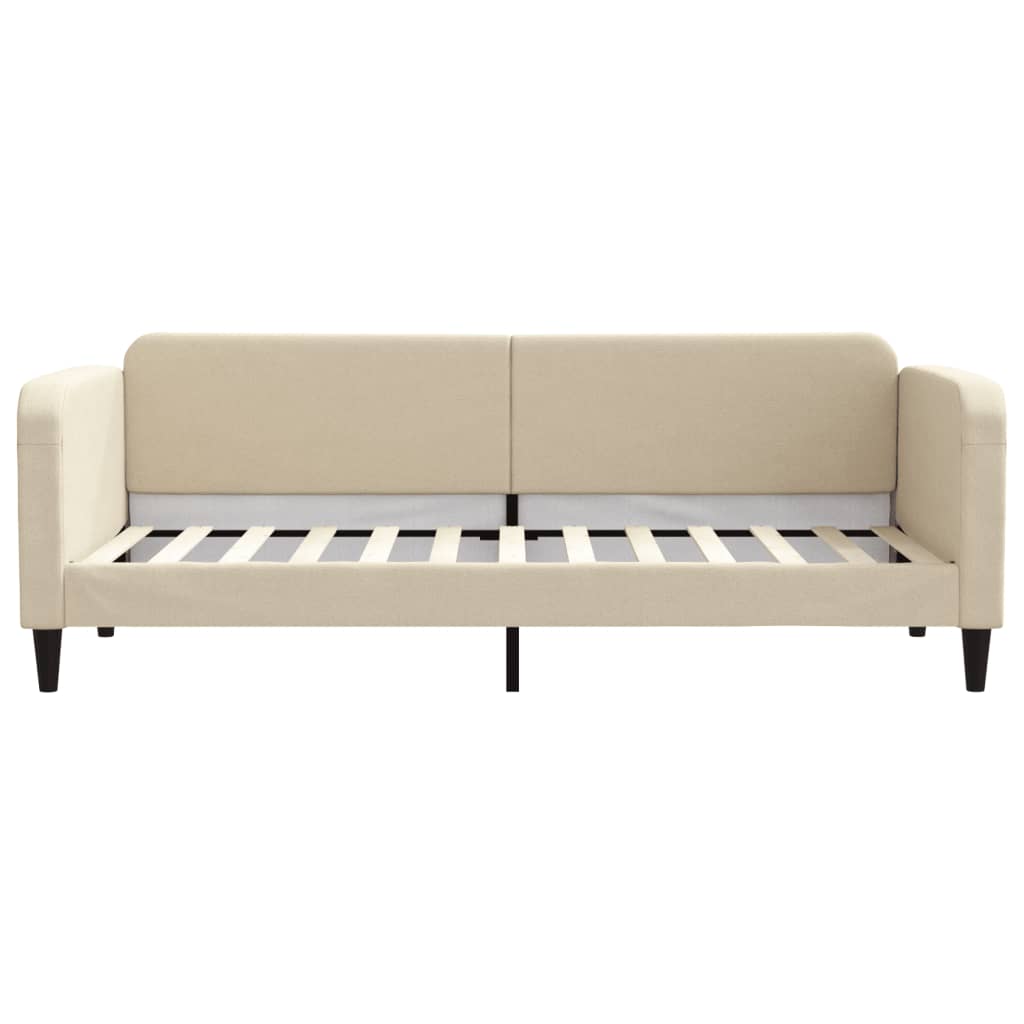 daybed med udtræk og skuffer 80x200 cm stof cremefarvet
