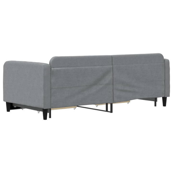 daybed med udtræk og skuffer 90x200 cm stof lysegrå