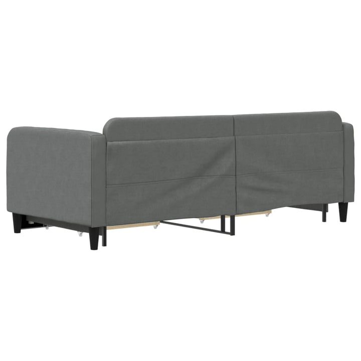 daybed med udtræk og skuffer 90x200 cm stof mørkegrå