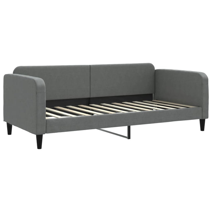 daybed med udtræk og skuffer 90x200 cm stof mørkegrå