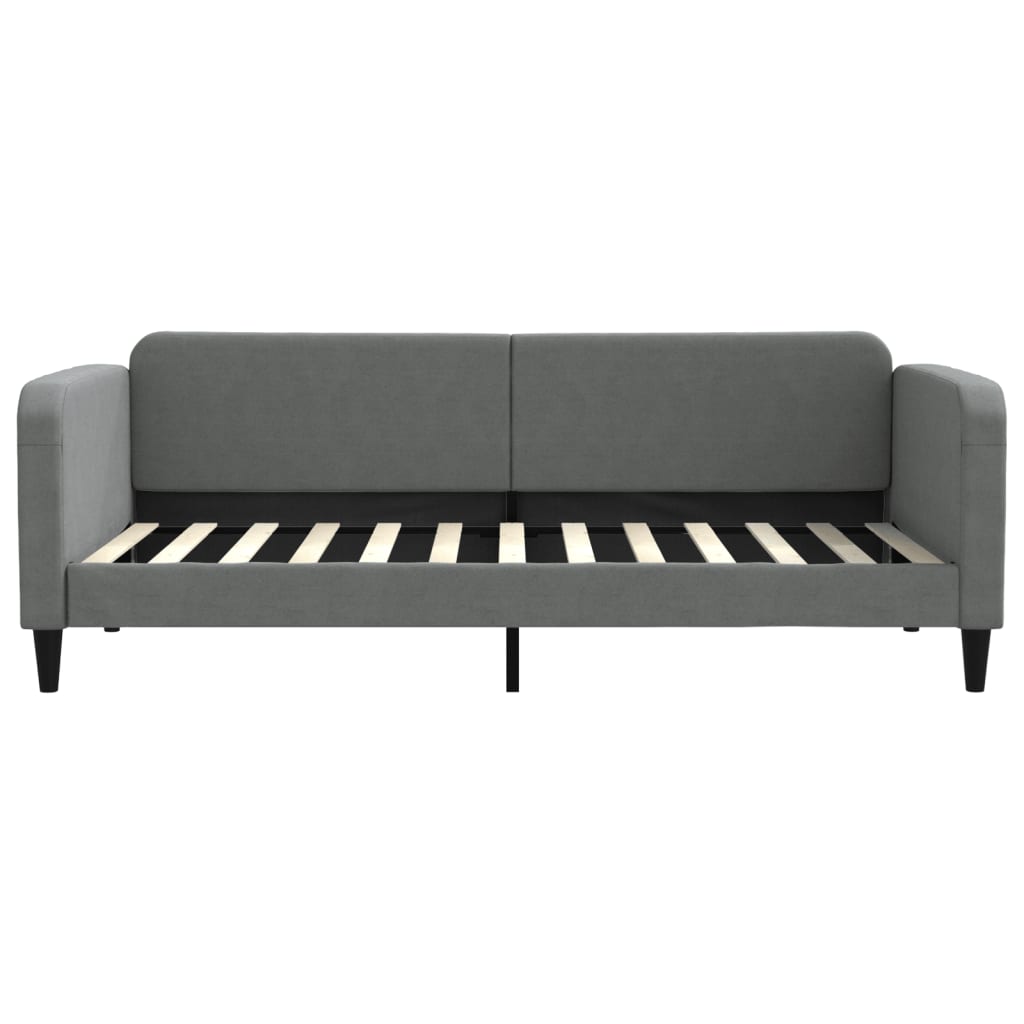 daybed med udtræk og skuffer 90x200 cm stof mørkegrå