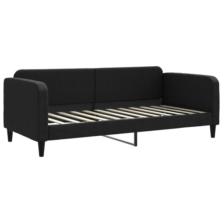 daybed med udtræk og skuffer 80x200 cm stof sort
