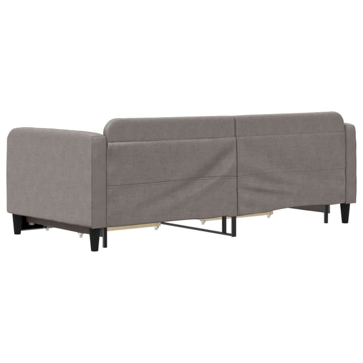 daybed med udtræk og skuffer 90x200 cm stof gråbrun