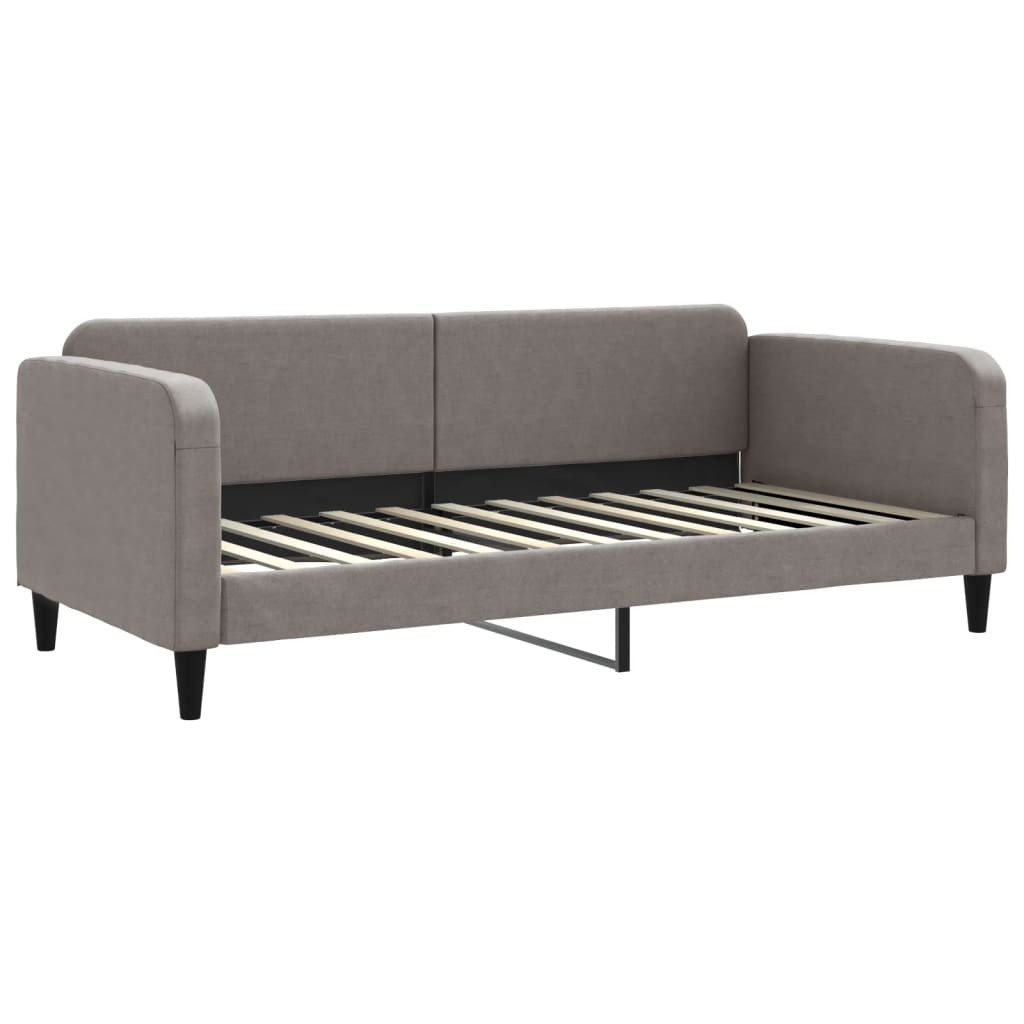 daybed med udtræk og skuffer 90x200 cm stof gråbrun