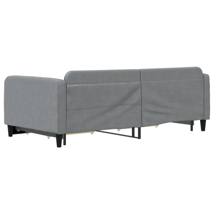 daybed med udtræk og skuffer 100x200 cm stof lysegrå