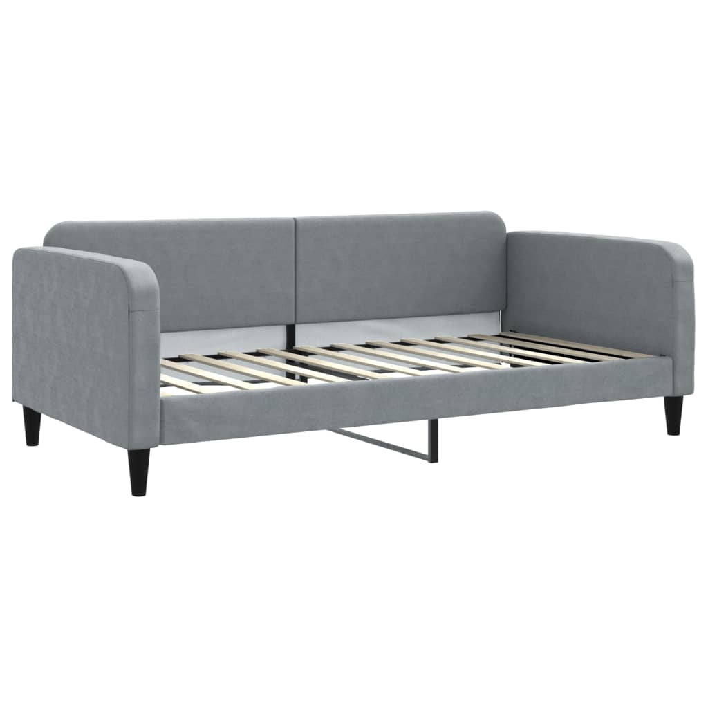 daybed med udtræk og skuffer 100x200 cm stof lysegrå