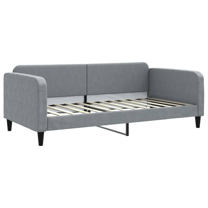 daybed med udtræk og skuffer 100x200 cm stof lysegrå