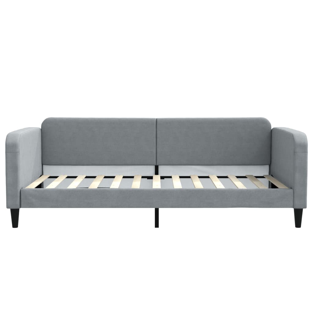 daybed med udtræk og skuffer 100x200 cm stof lysegrå