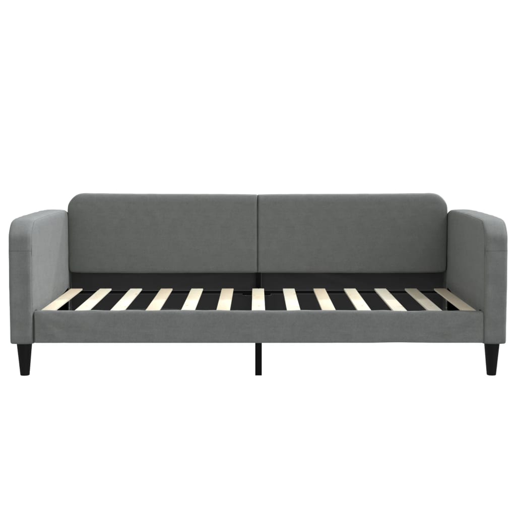 daybed med udtræk og skuffer 100x200 cm stof mørkegrå