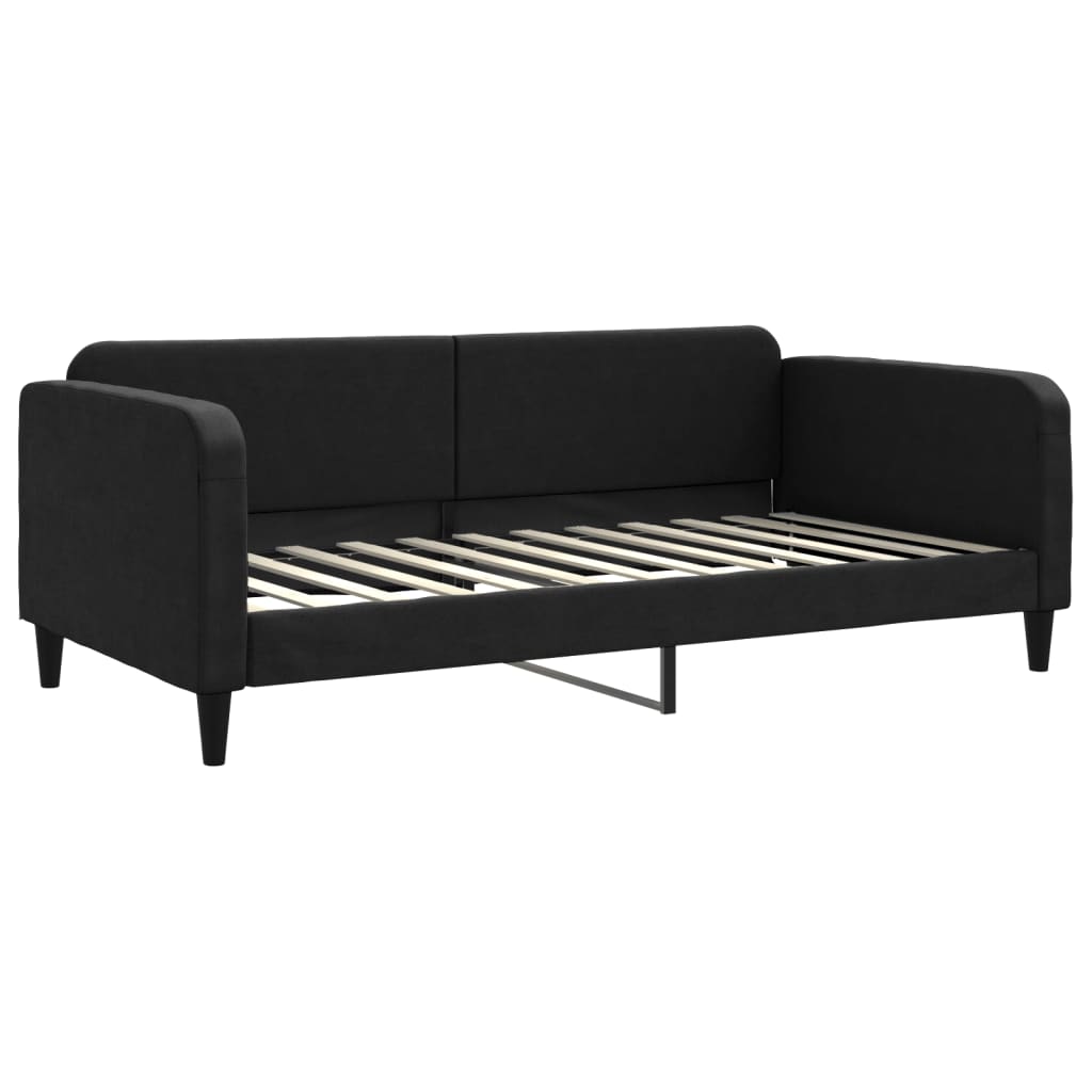 daybed med udtræk og skuffer 100x200 cm stof sort