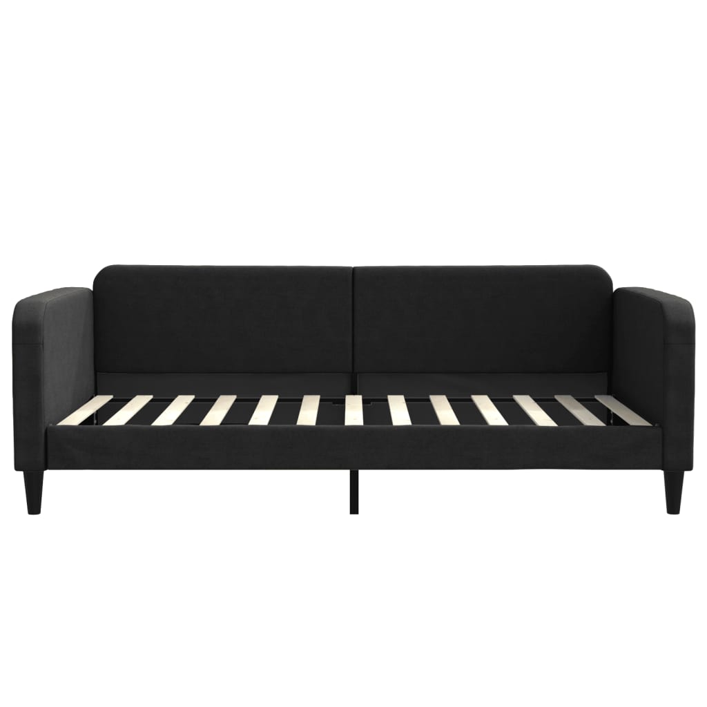 daybed med udtræk og skuffer 100x200 cm stof sort