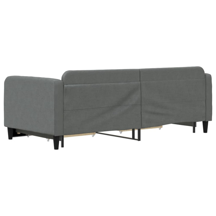 daybed med udtræk og skuffer 90x190 cm stof mørkegrå