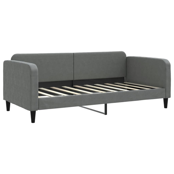 daybed med udtræk og skuffer 90x190 cm stof mørkegrå