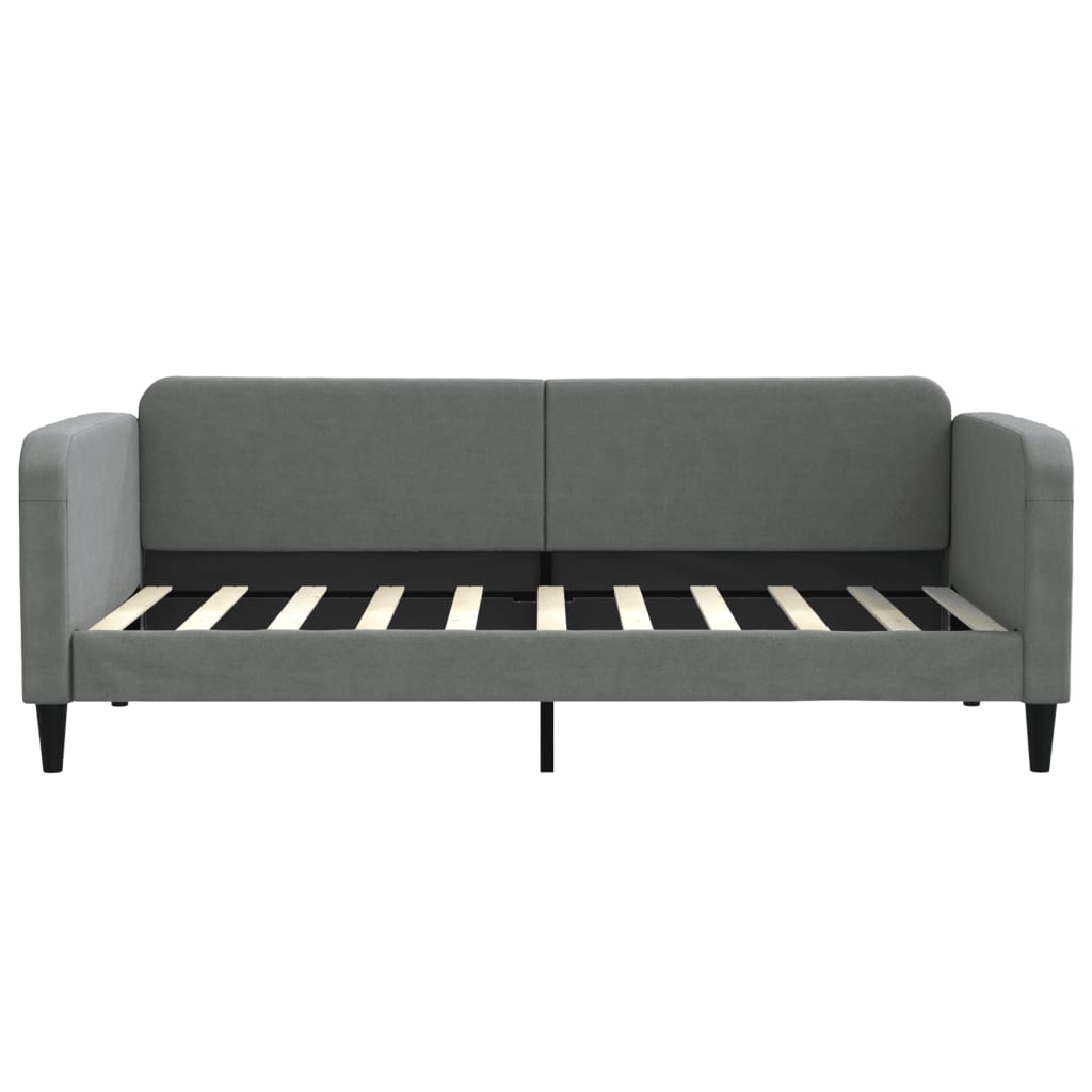 daybed med udtræk og skuffer 90x190 cm stof mørkegrå