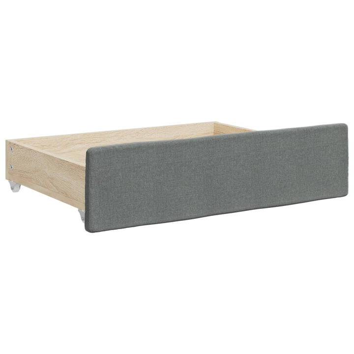 daybed med udtræk og skuffer 90x190 cm stof mørkegrå