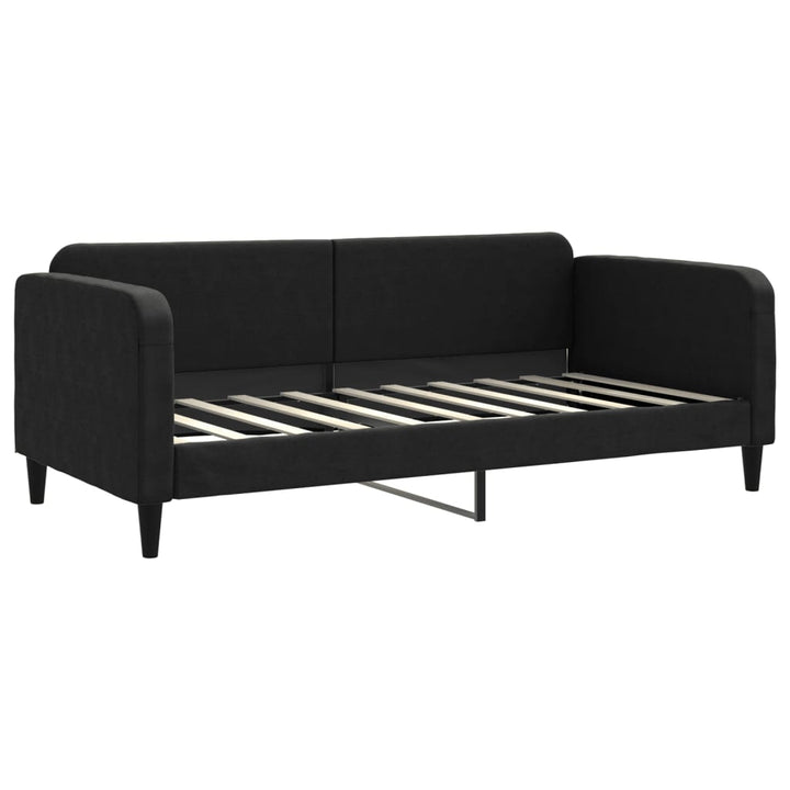 daybed med udtræk og skuffer 90x190 cm stof sort