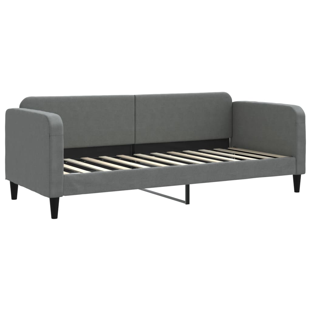 daybed med udtræk og skuffer 80x200 cm stof mørkegrå